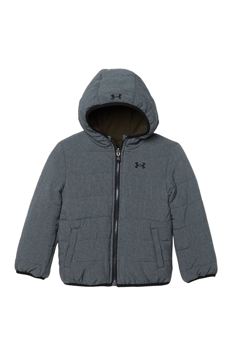 Under Armour Pronto Hooded Reversible Fleece Puffer Jacket, Main, color,