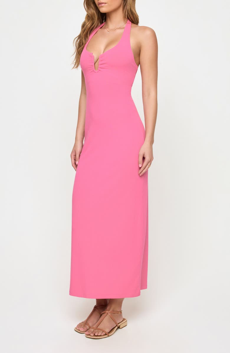LSPACE La Femme Cover-Up Halter Maxi Dress, Alternate, color, Begonia