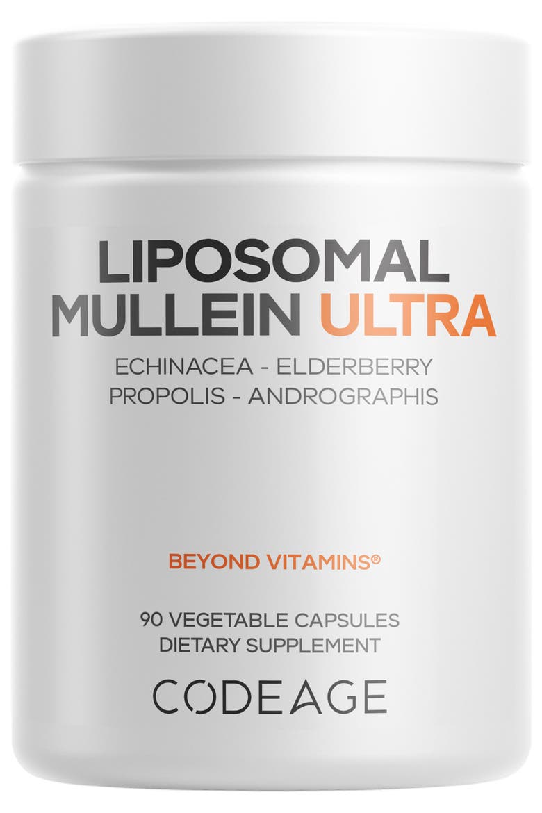 Liposomal Mullein Ultra, Elderberry, Propolis, Echinacea Supplement, Main, color, White
