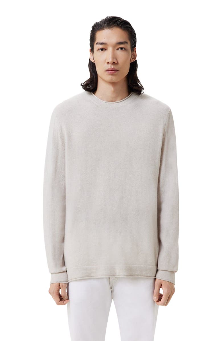 GOBI Mongolian Cashmere Men's Lightweight Cashmere Sweater, Alternate, color, Silver Birch