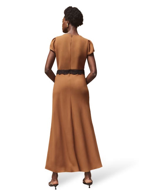 Ro&zo Lace Trim Maxi Dress In Brown