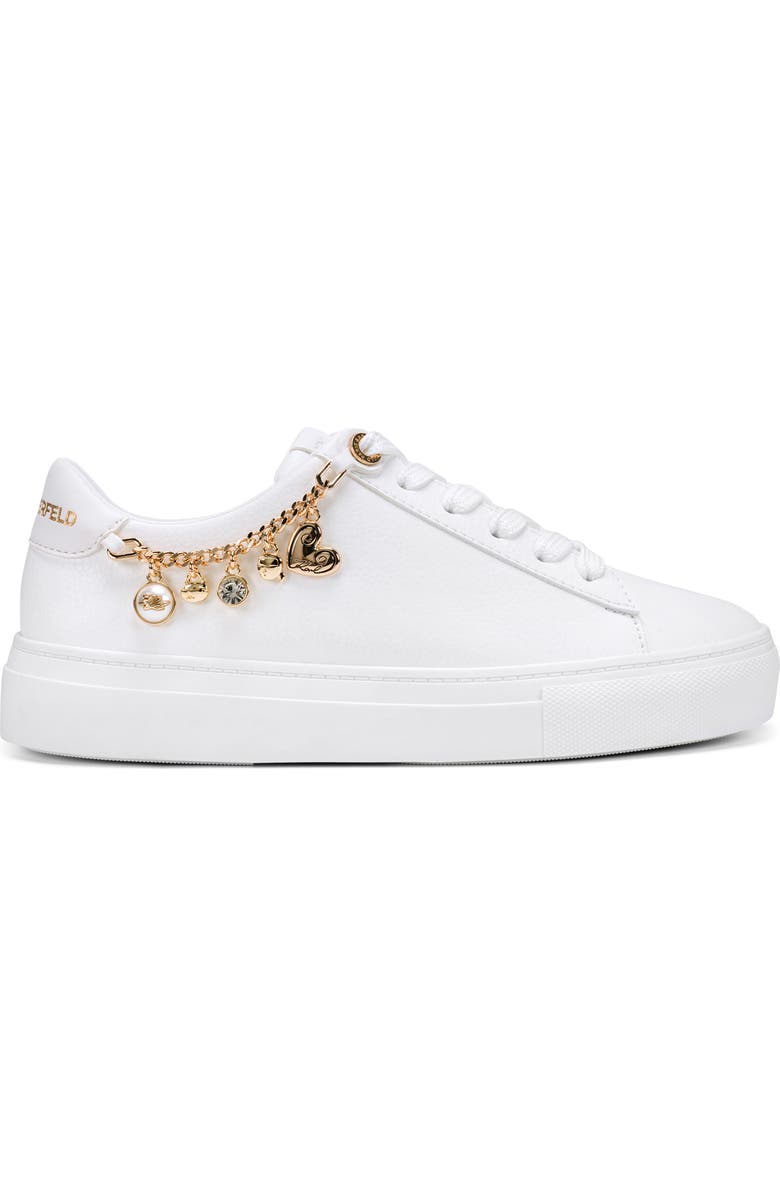 KARL LAGERFELD PARIS Cate Charms Sneaker, Alternate, color, Bright White
