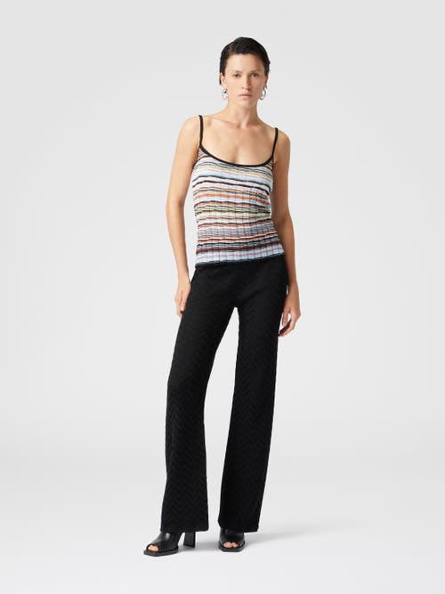 Missoni Tonal Chevron Pattern Straight Trousers In Black