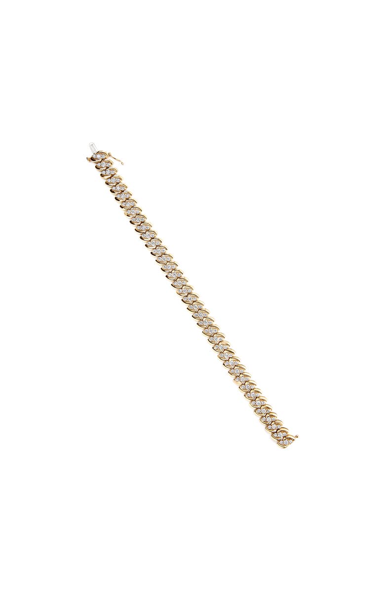 Haus of Brilliance 10K Yellow Gold 5.0 Cttw Diamond Double Row S-Link Cuban Bracelet, Alternate, color, Yellow