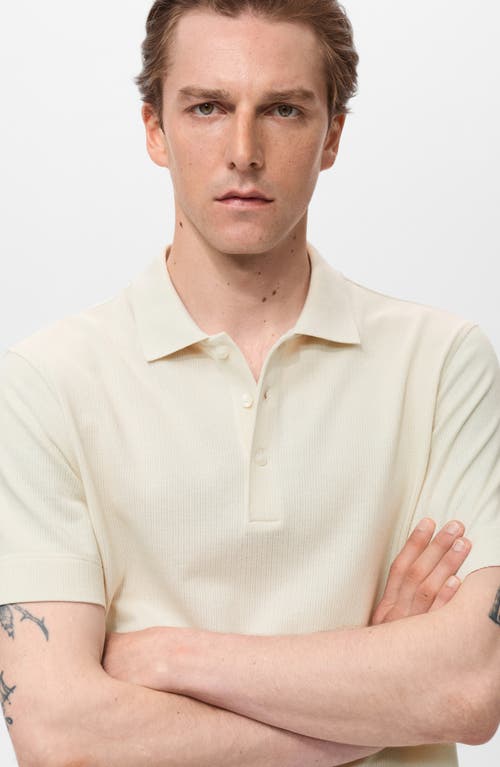 Mango Fine Rib-knit Polo In Multi