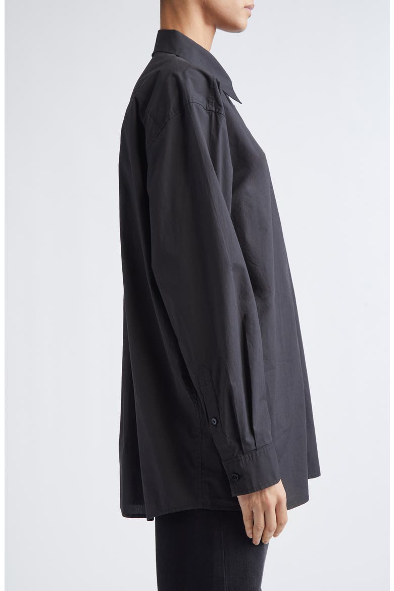 Classic Tumbled Cotton Button-Up Shirt, Alternate, color, WASHED BLACK