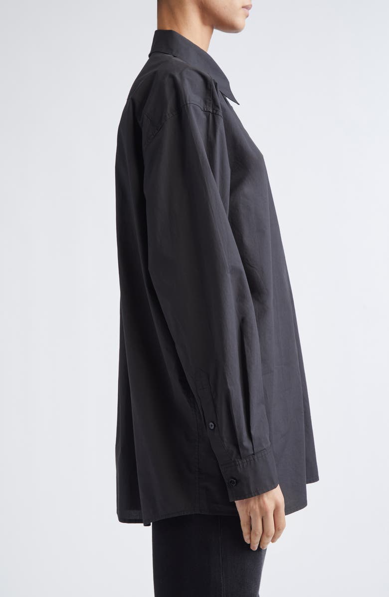 TOTEME Classic Tumbled Cotton Button-Up Shirt, Alternate, color, Washed Black