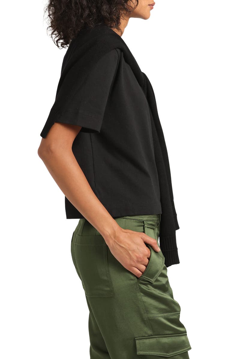 Derek Lam 10 Crosby Wool Blend Shrug, Alternate, color, Black