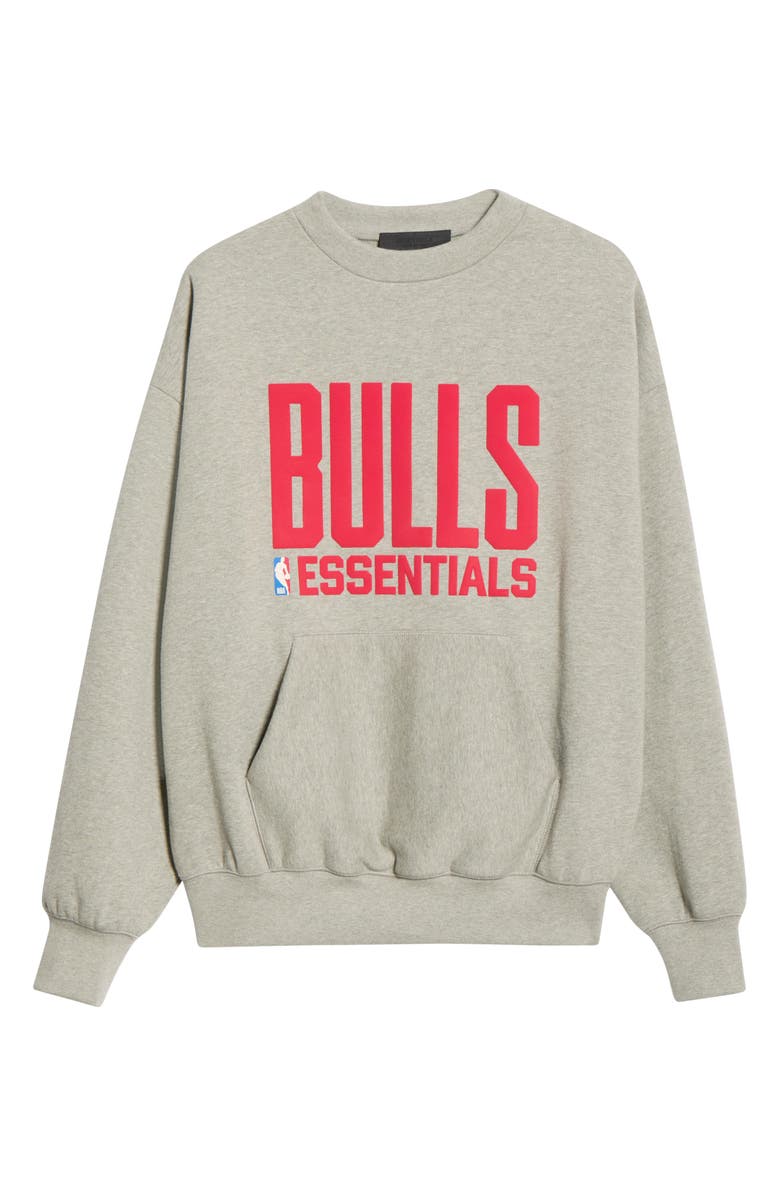 Fear of God Essentials x NBA Chicago Bulls Sweatshirt, Alternate, color, Concrete Heather