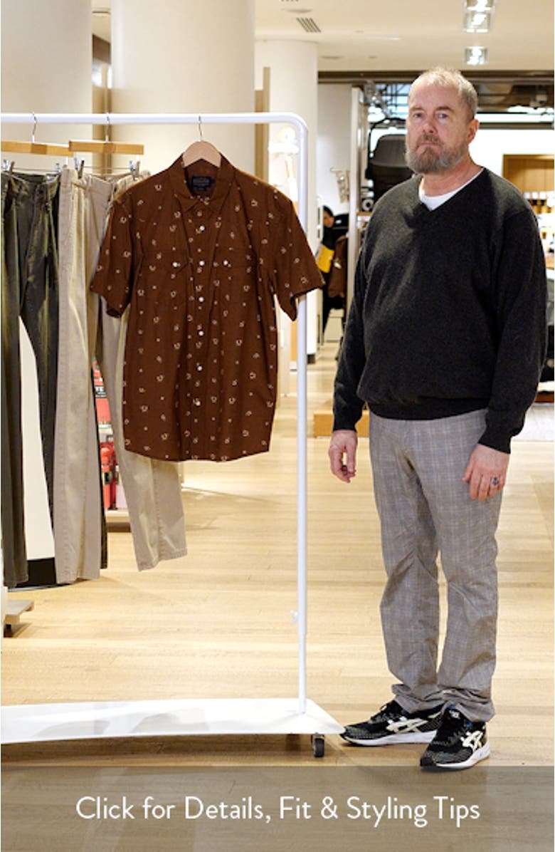 Laramie Horseshoe Print Short Sleeve Snap-Up Western Shirt, sales video thumbnail