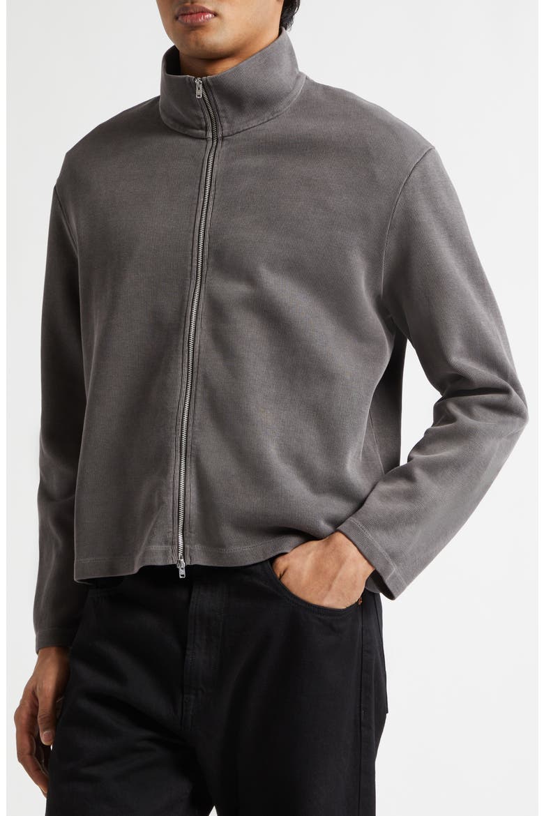 Shrunken Rib Full Zip Sweatshirt, Alternate, color, WORN GRAPHITE ATHLETIC RIB
