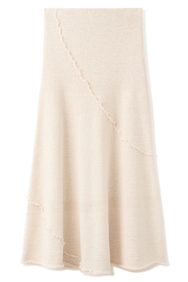Wavy Trim Pull-On Midi Skirt, Alternate, color, SAND