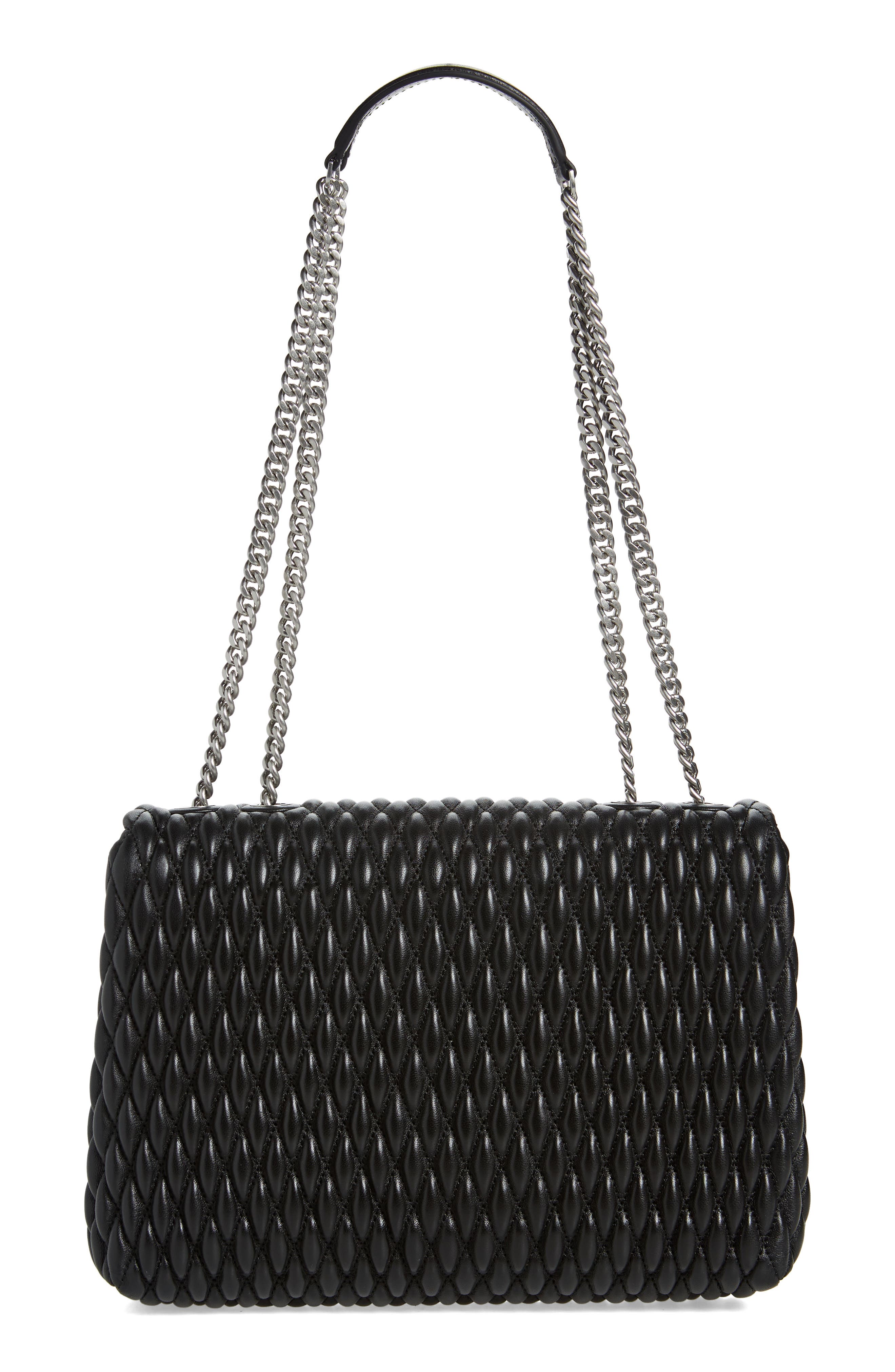 Tory Burch Kira Ruched Leather Convertible Shoulder Bag, Alternate, color, 