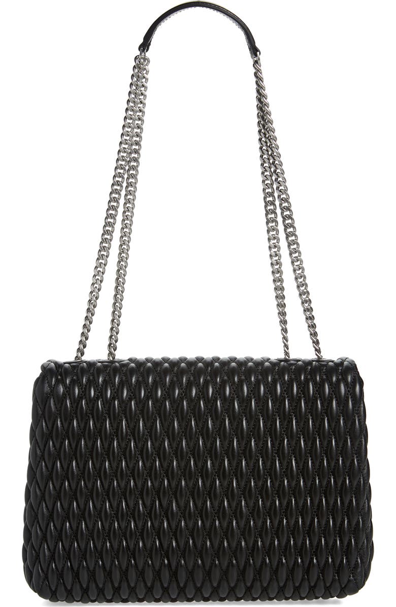 Tory Burch Kira Ruched Leather Convertible Shoulder Bag, Alternate, color,