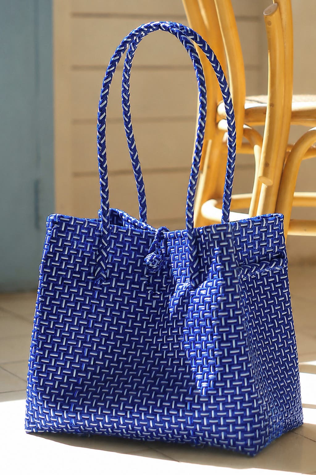 The Toko Recycled Woven Tote Bag, Alternate, color, Dark Blue
