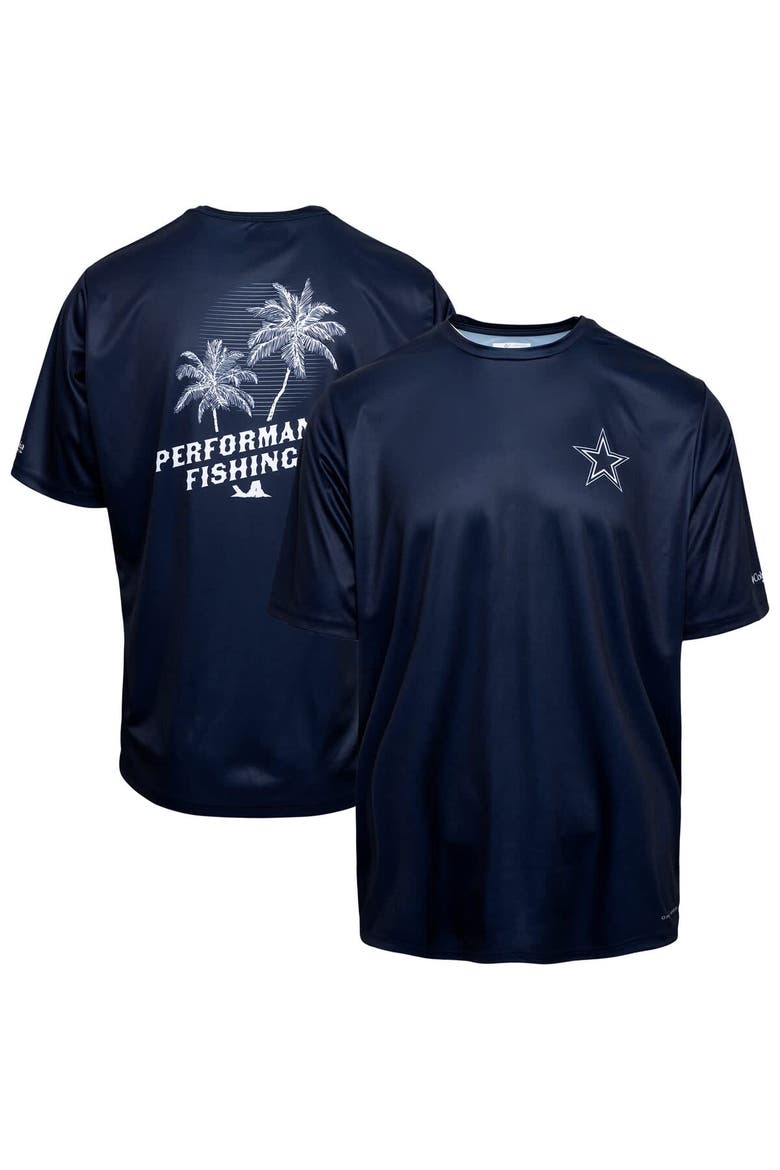 Men's Columbia Navy Dallas Cowboys Terminal Tackle Performance Fishing Omni-Shade T-Shirt, Alternate, color, Navy