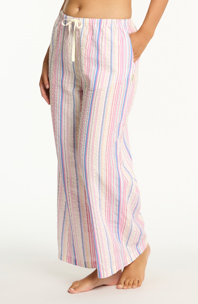 Sea Level Boho Stripe Surf Pants, Alternate, color, Blue