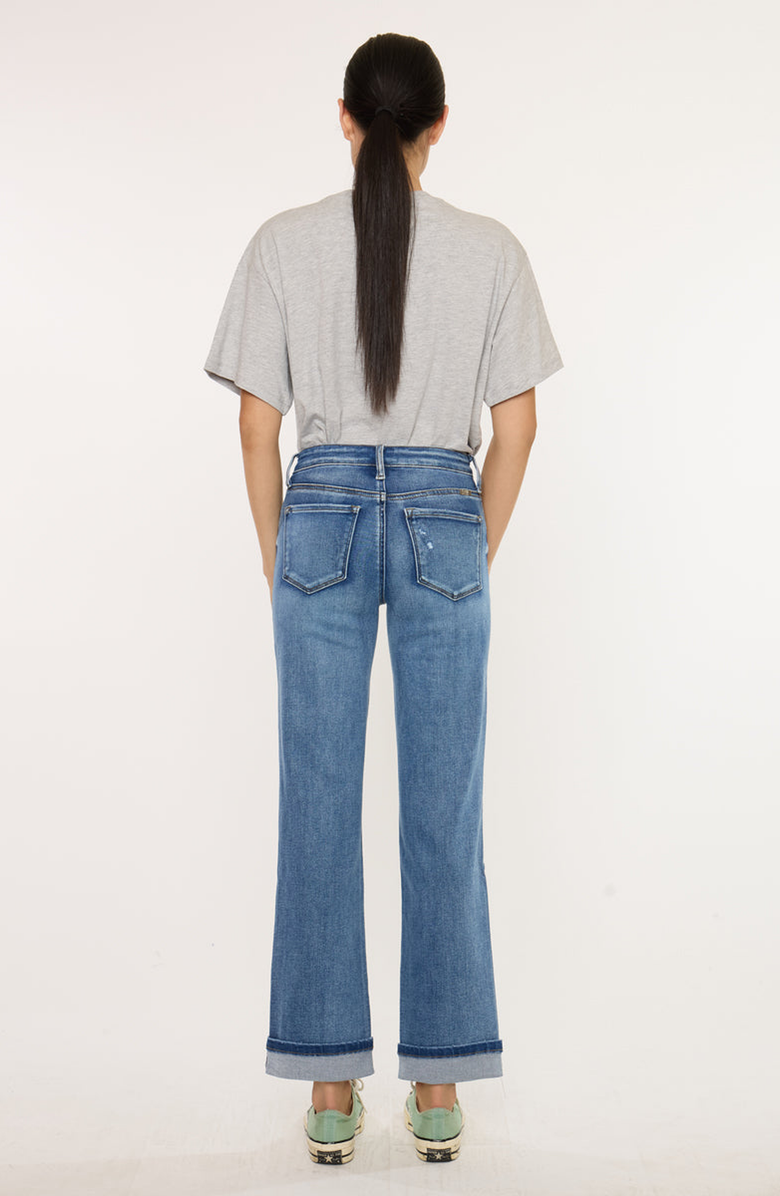 KanCan Carrie Essentials Mid Rise True Straight Jeans, Alternate, color, Medium Wash