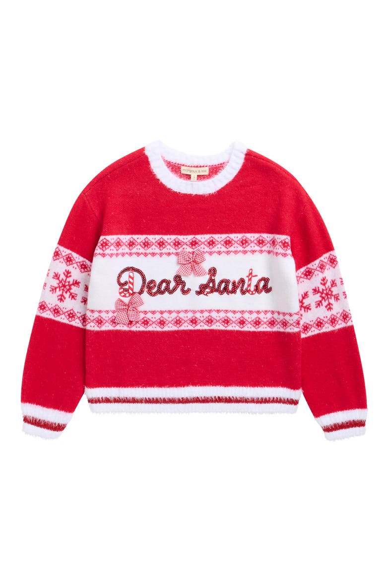 Kids' Dear Santa Sweater, Main, color, RED