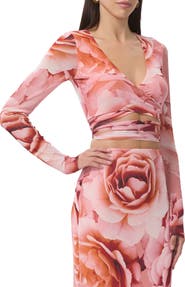 AFRM Halsey Wrap Mesh Crop Top