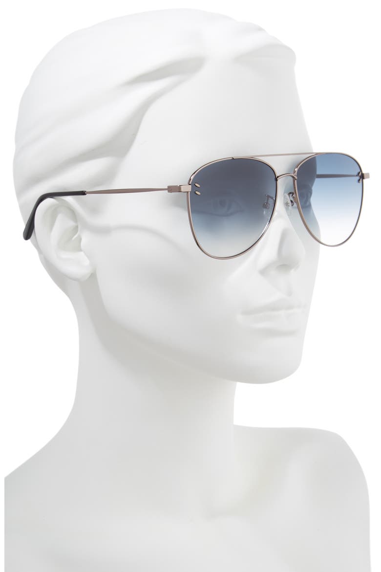 61mm Aviator Sunglasses, Alternate, color, RUTHENIUM
