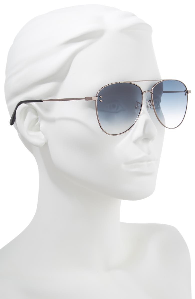 Stella McCartney 61mm Aviator Sunglasses, Alternate, color,