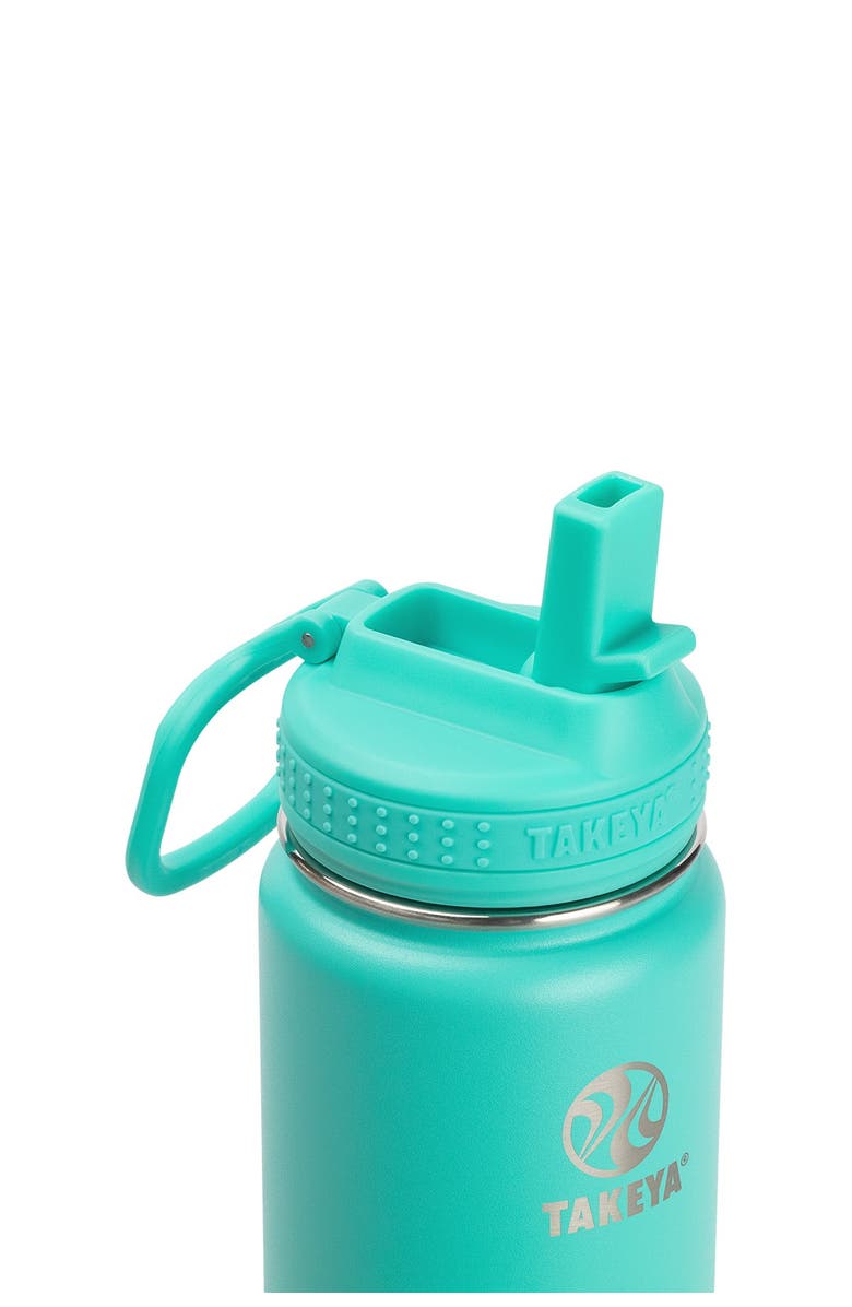 Takeya Actives Insulated 22 oz. Stainless Steel Bottle with Straw Lid - Teal, Alternate, color, 