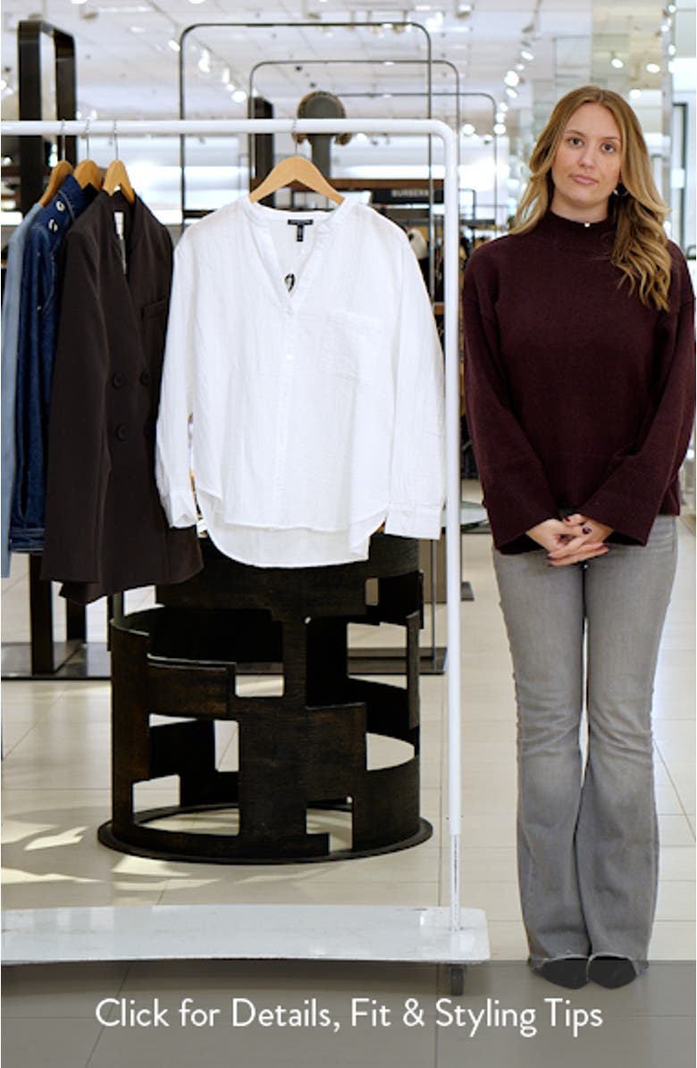 Mandarin Collar Textured Organic Cotton Tunic, sales video thumbnail