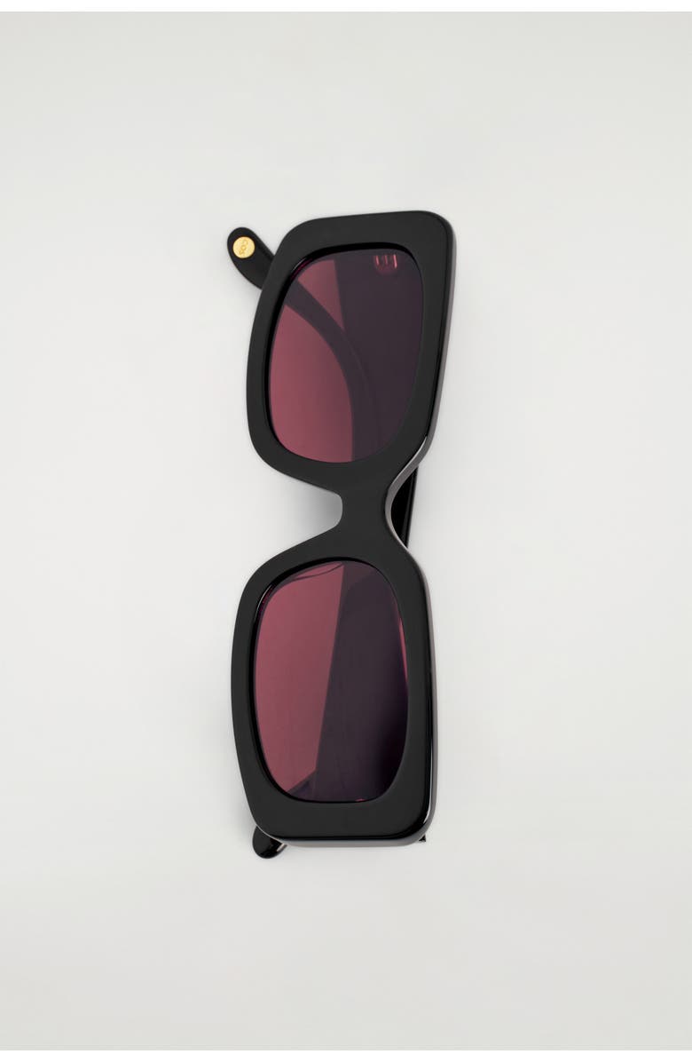 COS Rectangular Sunglasses, Alternate, color, Black