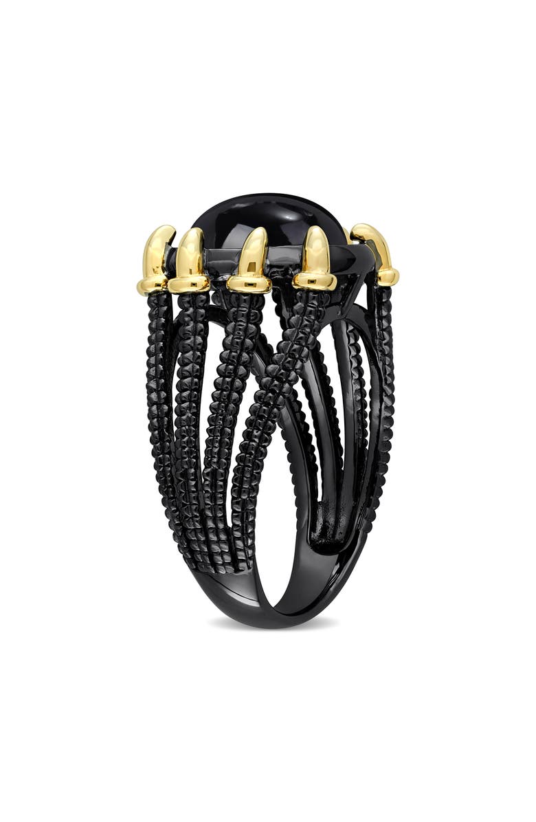 DELMAR Black Agate Rope Ring, Alternate, color, Black
