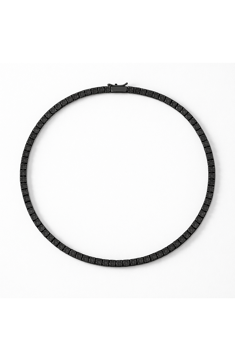 Donatello Gian Black Rhodium Plated Tennis Necklace, Main, color, Black