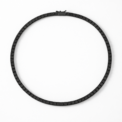 Black Rhodium Plated Tennis Necklace