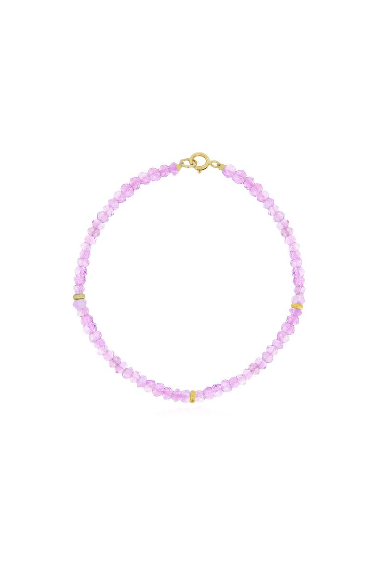 Pink Amethyst Bead Bracelet, Main, color, Pink Amethyst