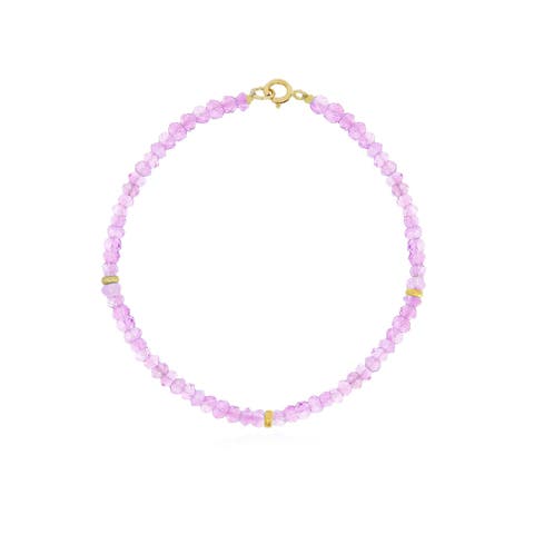 Pink Amethyst Bead Bracelet