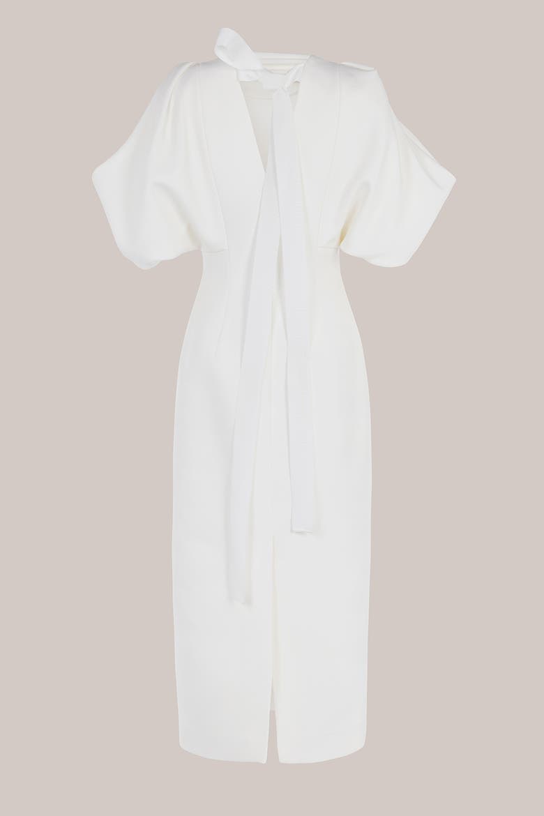 Calita Crepe Bridal Dress, Alternate, color, Ivory