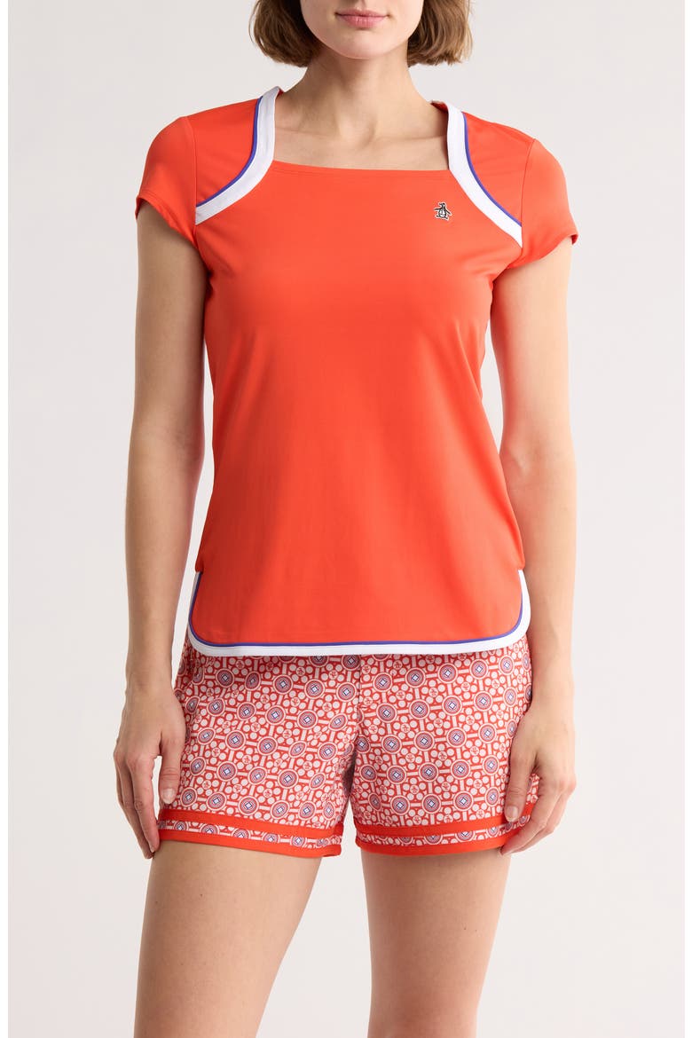 Square Neck T-Shirt, Main, color, FIESTA