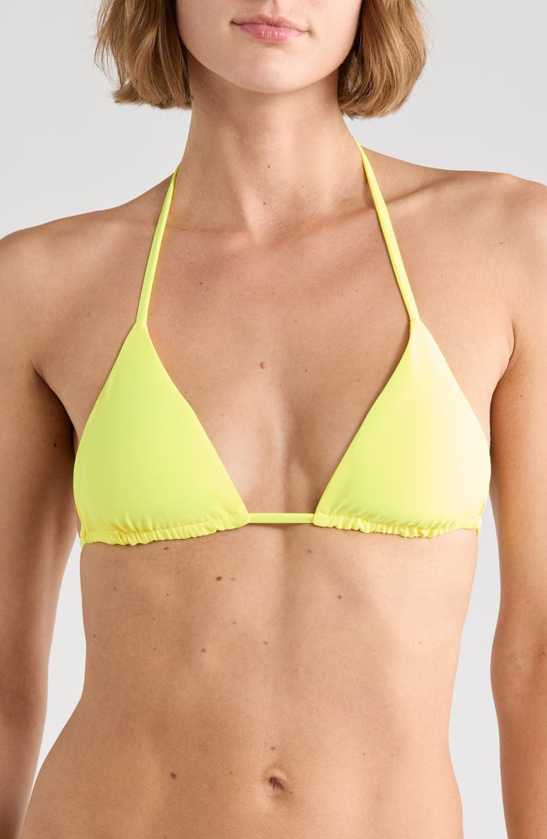 Maaji Balmy Reversible Triangle Bikini Top, Main, color, Yellow