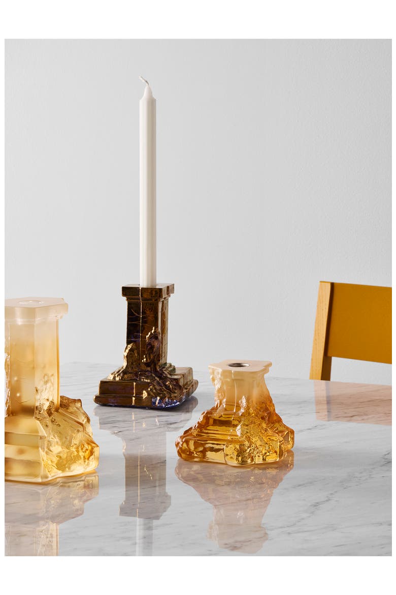 Rocky Baroque Medium Crystal Candlestick, Alternate, color, BRONZE