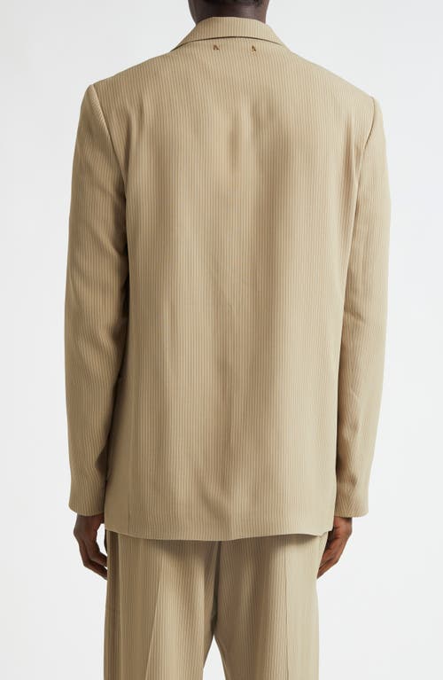 Golden Goose Journey Ms Decontructed Jacket Lowell Pinstripe Blend Viscose Fabric In Travertine
