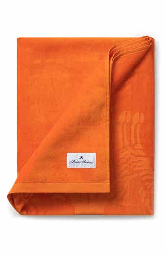 Brooks Brothers Jacquard Logo Cotton Beach Towel