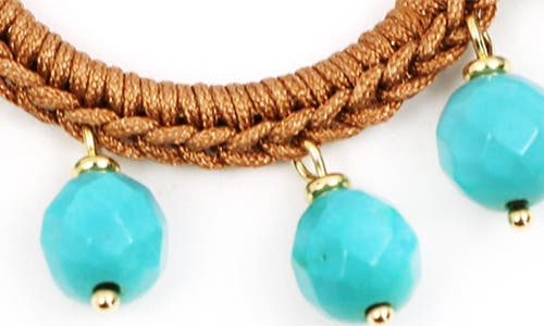 Panacea Turquoise Bead Wrapped Hoop Earrings In Turquoise