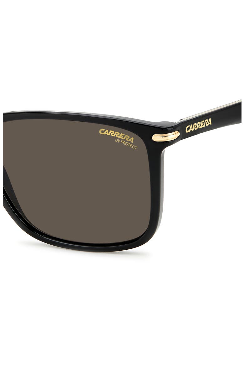 57mm Polarized Rectangular Sunglasses, Alternate, color, BLACK / GREY
