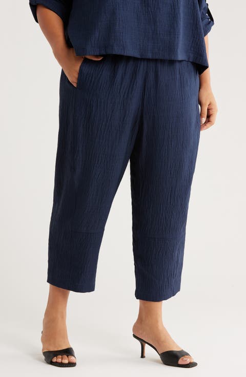 Texture Barrel Pants (Plus)
