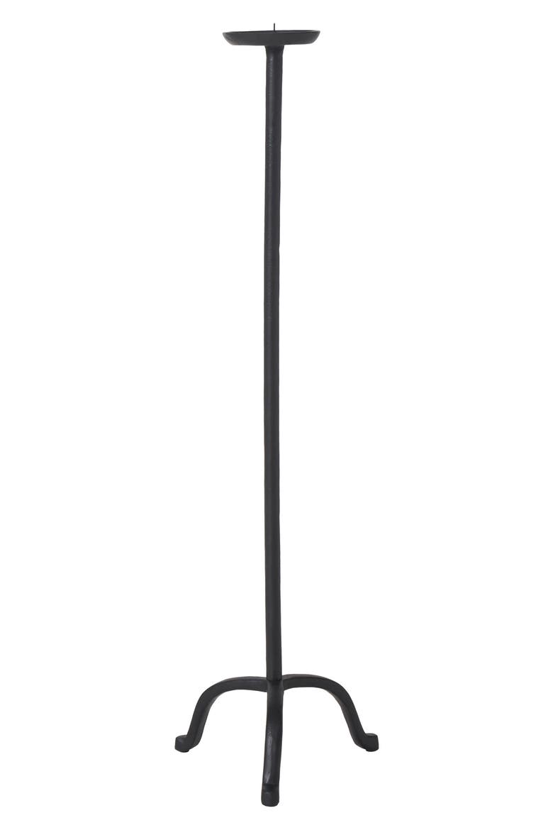 Large Floor Candle Holder, Main, color, BLACK