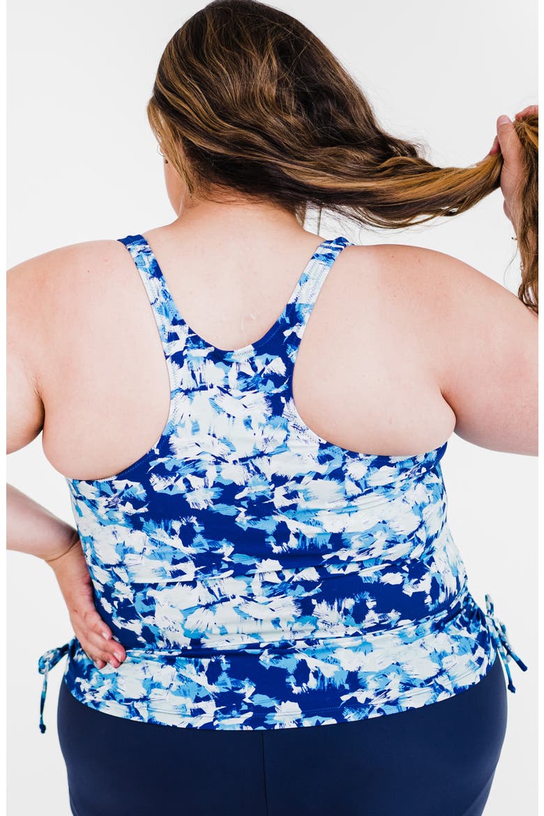 Plus Size Maya Tankini Swim Top With Removable Cups, Alternate, color, Blue Drift