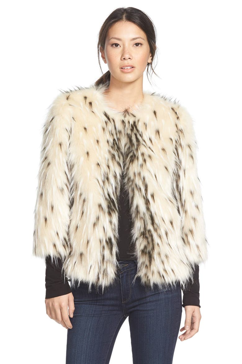 Spotted Faux Fur Jacket, Main, color, LYNKS
