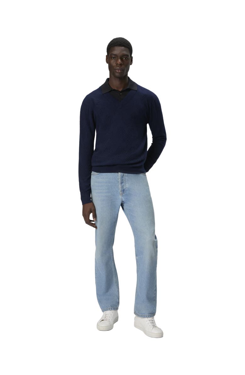 Missoni Tonal Cashmere V-neck And Zigzag Pullover, Main, color, Navy