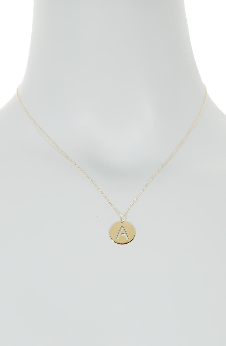 KARAT RUSH 14K Yellow Gold Gold Disc Initial Pendant Necklace, Alternate, color, 