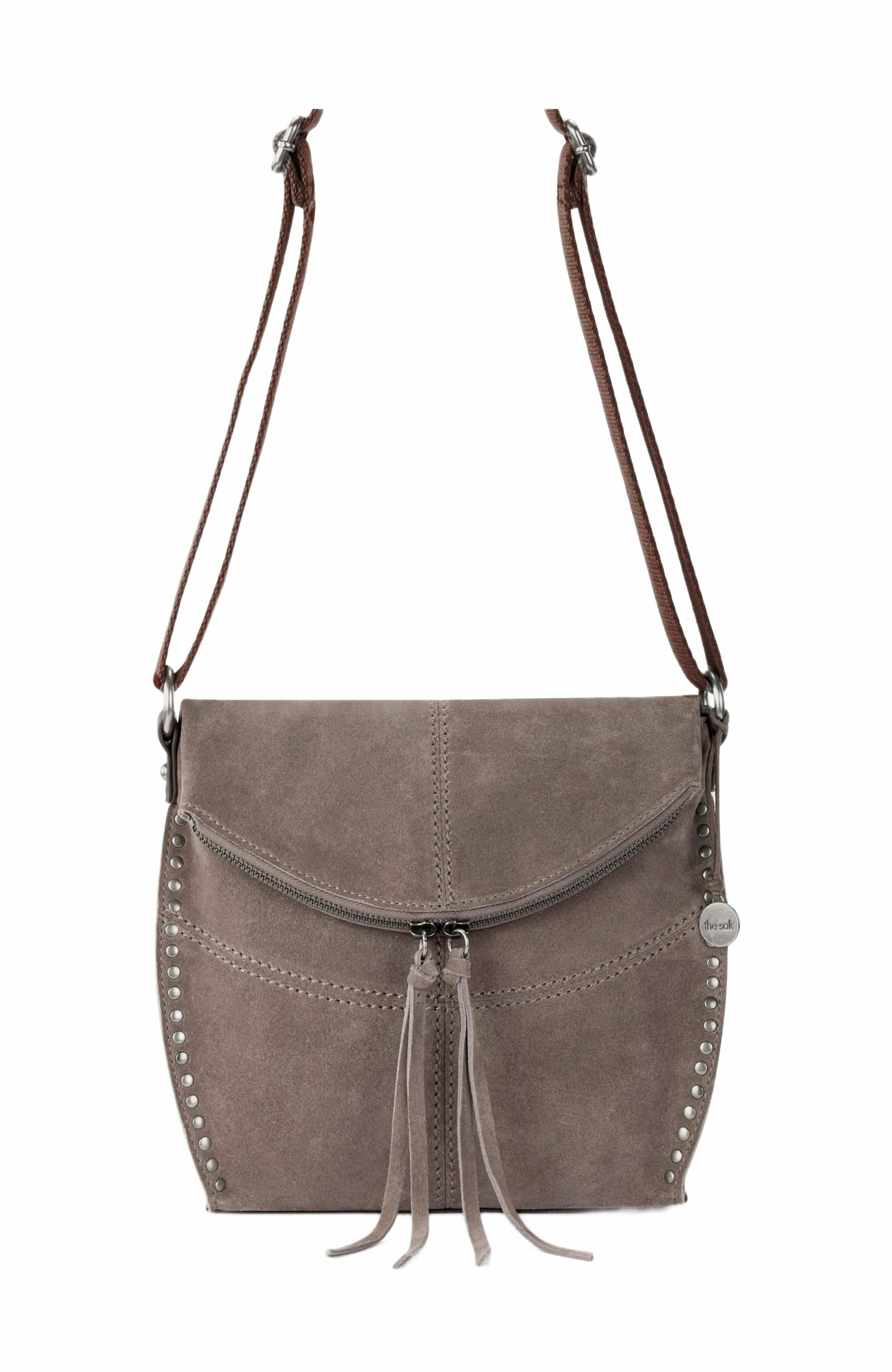 Silverlake Crossbody Bag, Alternate, color, Mushroom Suede