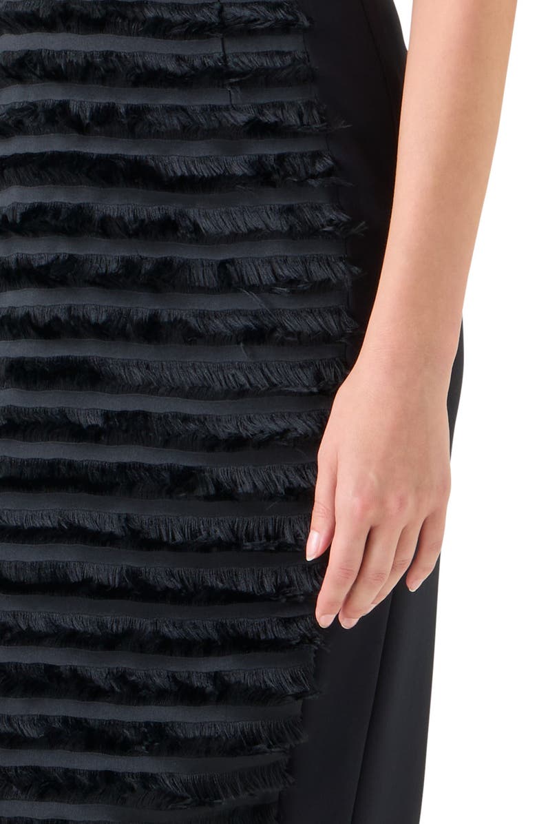 Akris punto Fringe Stripe Sleeveless Dress, Alternate, color, Black